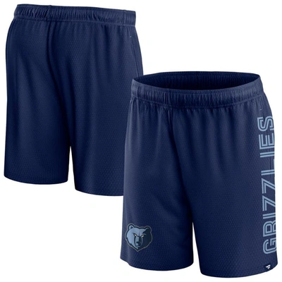 Shop Fanatics Branded Navy Memphis Grizzlies Post Up Mesh Shorts