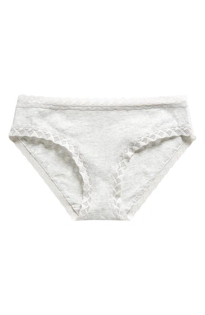 Natori Bliss Girl Briefs In Light Grey Heather