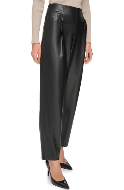 Shop Dkny Faux Leather Pants In Black