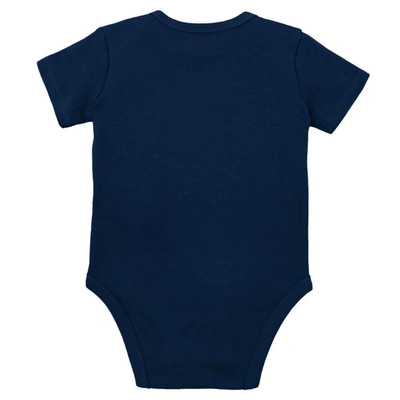 Shop Mitchell & Ness Infant  Navy/maize Michigan Wolverines 3-pack Bodysuit, Bib And Bootie Set