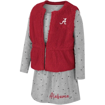 Shop Colosseum Girls Toddler  Crimson Alabama Crimson Tide Meowing Vest & Dress Set