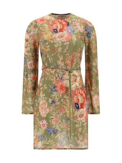 Shop Zimmermann Dresses In Sage Floral