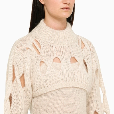 Shop Federica Tosi Perforated Butter Turtleneck