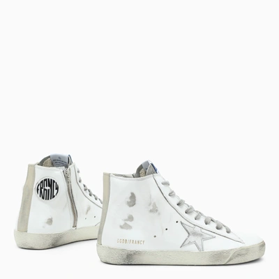 Shop Golden Goose Deluxe Brand White/silver Francy High Sneakers