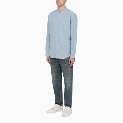 Shop Polo Ralph Lauren Light Blue Cotton Shirt