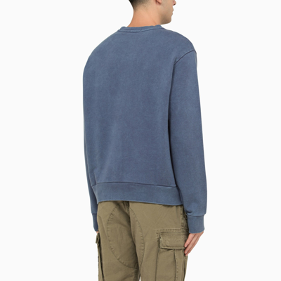 Shop Polo Ralph Lauren Washed Out Blue Crew Neck Sweatshirt