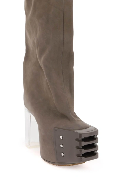 Shop Rick Owens Oblique High Boots With Platform