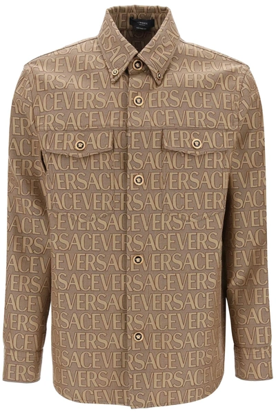 Shop Versace Allover Overshirt Jacket