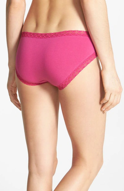 Shop Natori Bliss Cotton Girl Briefs In Bright Pink