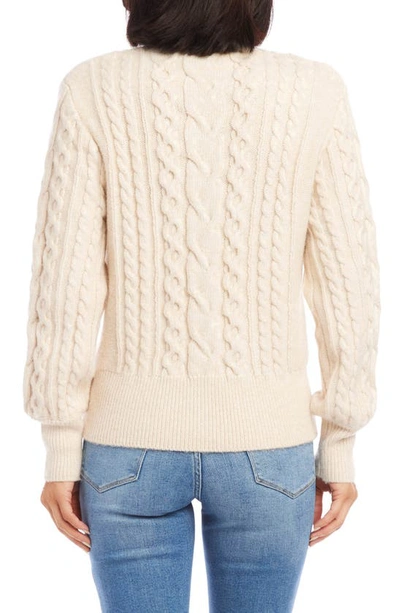 Shop Karen Kane Cable Stitch Sweater In Cream