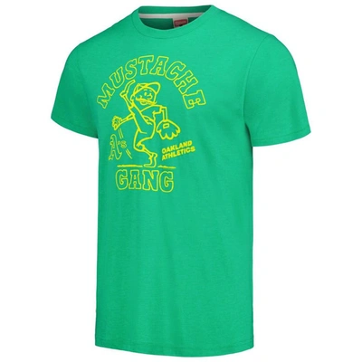 Shop Homage Green Oakland Athletics Doodle Collection Mustache Gang Tri-blend T-shirt