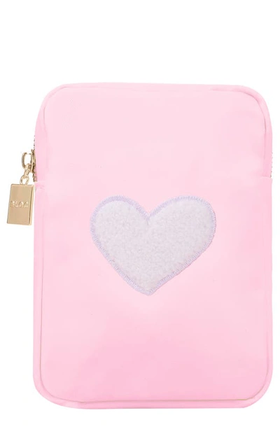 Shop Bloc Bags Mini Heart Cosmetics Bag In Baby Pink
