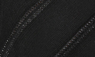 Shop Dkny Metallic Chevron Pointelle Sweater In Black