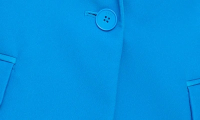 Dkny Womens One Button Jacket Mesh Inset Sweater Ponte Knit Pull On Pants In Electric Blue