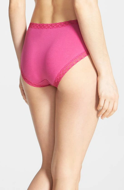 Shop Natori Bliss Cotton French Cut Briefs In Bright Pink
