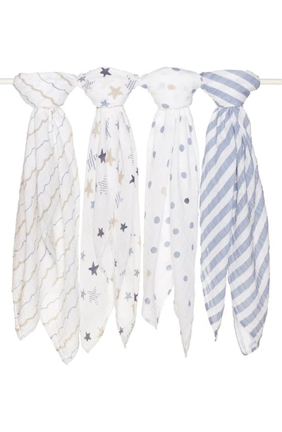 Shop Aden + Anais 4-pack Classic Swaddling Cloths In Seafaring