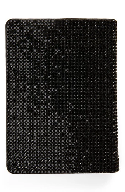 Judith Leiber Traveler Crystal Beaded Passport Holder In Jet