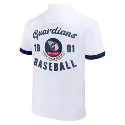 Shop Darius Rucker Collection By Fanatics White Cleveland Guardians Bowling Button-up Shirt