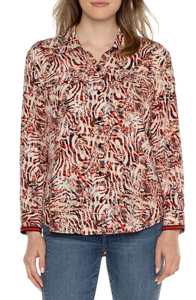 Shop Liverpool Los Angeles Abstract Animal Print Button-up Shirt