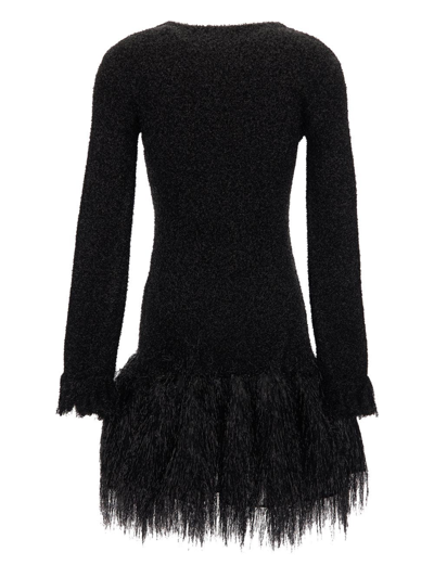Shop Rabanne Metallic Fringed Dress In Black