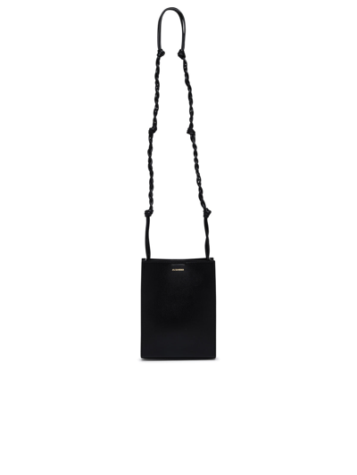 Shop Jil Sander Woman  Black Leather Small Tangle Crossbody Bag