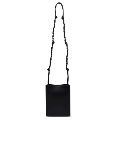 Shop Jil Sander Woman  Black Leather Small Tangle Crossbody Bag