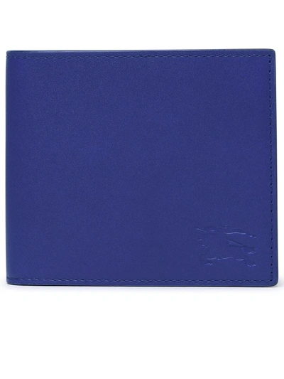 Shop Burberry Blue Calf Leather Wallet