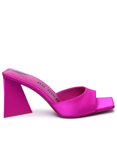 Shop Attico The  Woman The  'devon 8' Fuchsia Satin Sandals In Multicolor