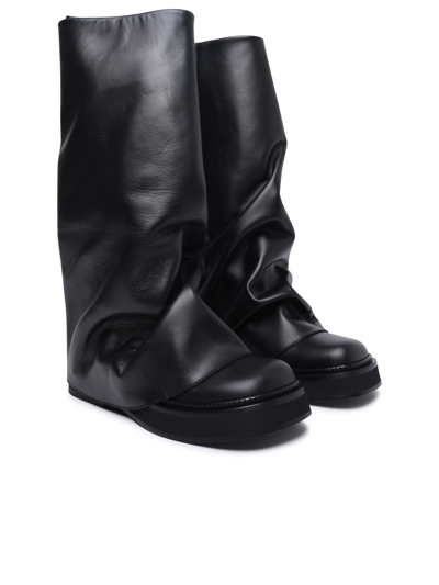 Shop Attico The  Woman The  'robin' Black Leather Combat Boots