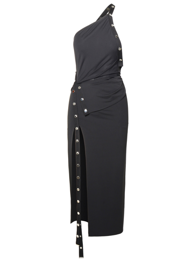 Shop Attico The  Woman The  Black Acetate Blend Midi Dress