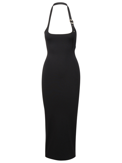 Shop Attico The  Black Rayon Blend Midi Dress Woman