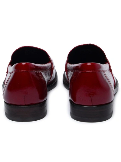 Shop Tory Burch 'perry' Red Shiny Ruffled Leather Loafers