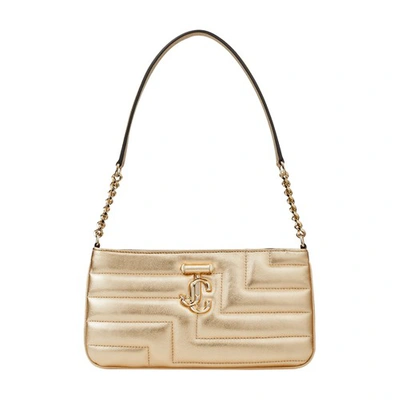 Shop Jimmy Choo Avenue Slim Shoulder Bag In Gold_light_gold