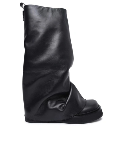 Shop Attico The  'robin' Black Leather Combat Boots