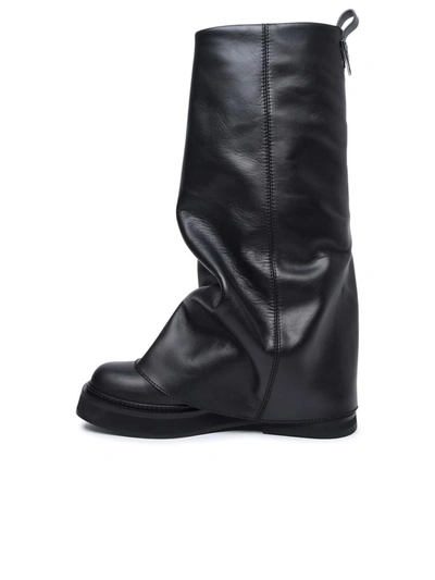 Shop Attico The  'robin' Black Leather Combat Boots