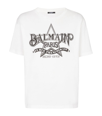 Shop Balmain Star T-shirt In White