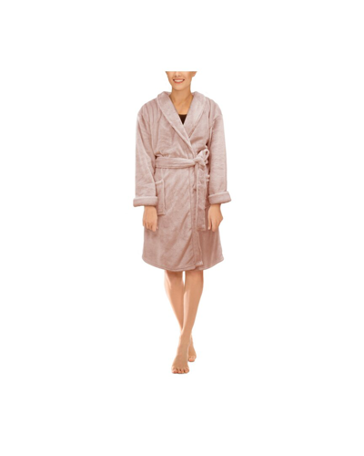 Hotel Luxe Luxurious Plush Velvet Robe In Pink