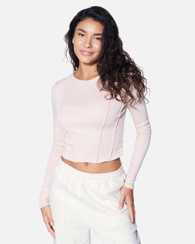 Shop Hyfve Women's Essential Easy Living Long Sleeve Top T-shirt In Dusty Pink
