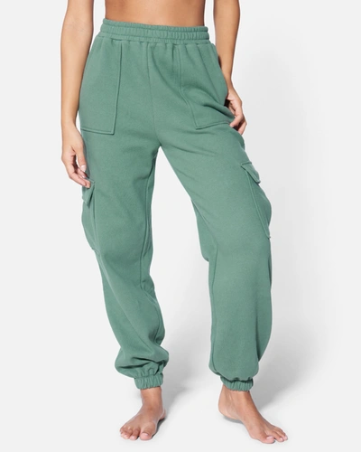 Shop Hyfve Women's Essential Fleece Cargo Jogger Pants In Grey Green