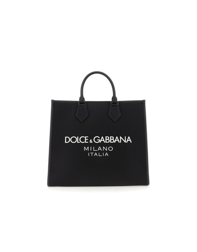 Shop Dolce & Gabbana Designer Men's Bags Large Shopping Bag In Noir