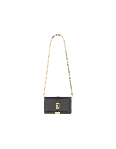 Shop Versace Designer Handbags Mini Greek Goddess Bag In Noir
