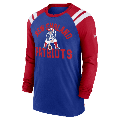 Shop Nike New England Patriots Classic Arc Fashion  Men's Nfl Long-sleeve T-shirt In Blue