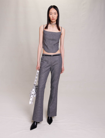 Shop Maje Flared Trousers For Fall/winter In Grey