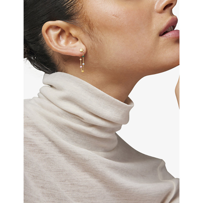 Enamel Copenhagen Womens Dreamy Lola 18ct Yellow Gold-plated Recycled Sterling-silver And Pearl Drop In Dreamy