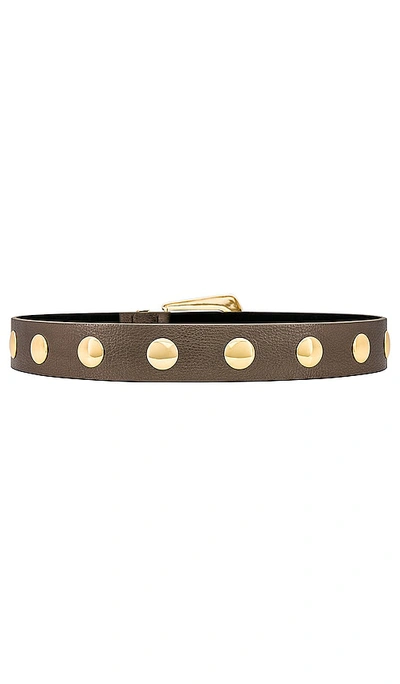 JORDANA MINI MOTO METALLIC BELT – PEWTER & GOLD