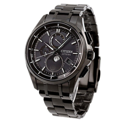 Pre-owned Citizen Attesa By1006-62e Moon Phase Eco-drive Atomic Solar Men Watch Japan
