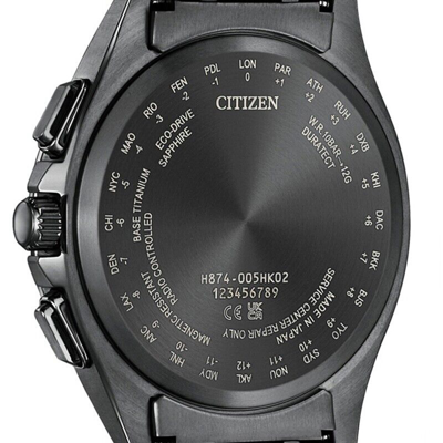 Pre-owned Citizen Attesa By1006-62e Moon Phase Eco-drive Atomic Solar Men Watch Japan