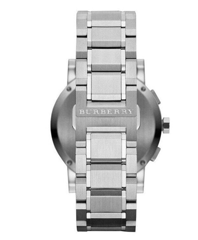 Pre-owned Burberry The City Bu9380 Chronograph Stainless Steel Men's Watch Swiss Made