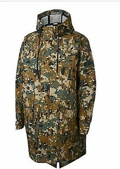Pre-owned Nike Lab Men`s Camouflage Camo Rain Jacket Parka Ci6212 222 Xs-s In Green