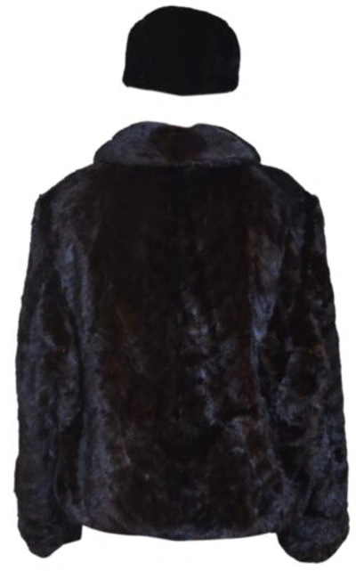 Pre-owned Handmade Man's Real Mink Fur Bomber Jacket Coat All Sizes Brown Pre Sale